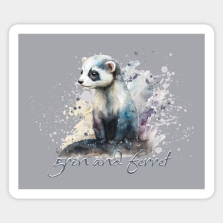 Grin and Ferret Pun Sticker